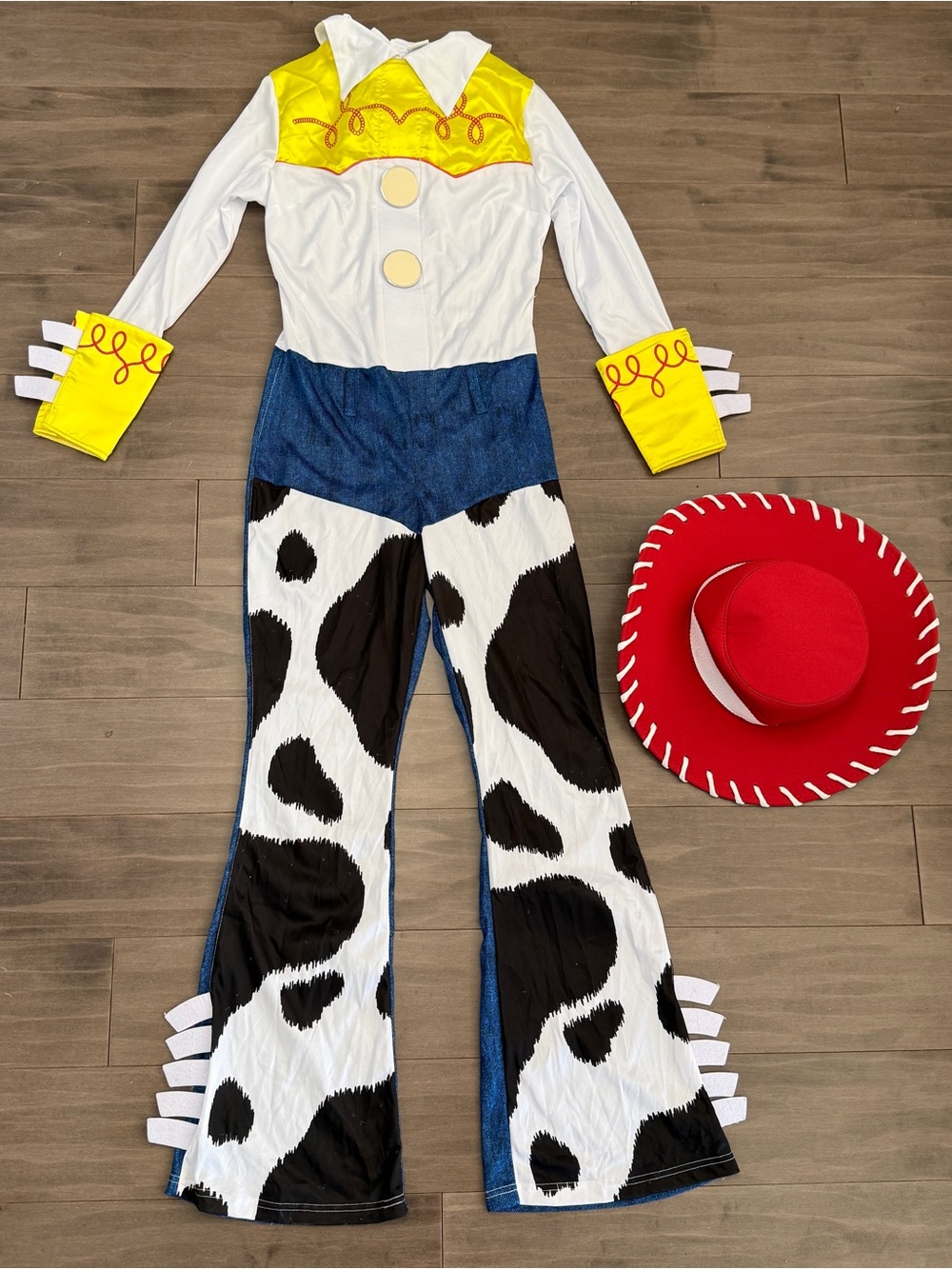 Disney Toy Story Jesse Halloween Costume Jumpsuit Red Hat Small